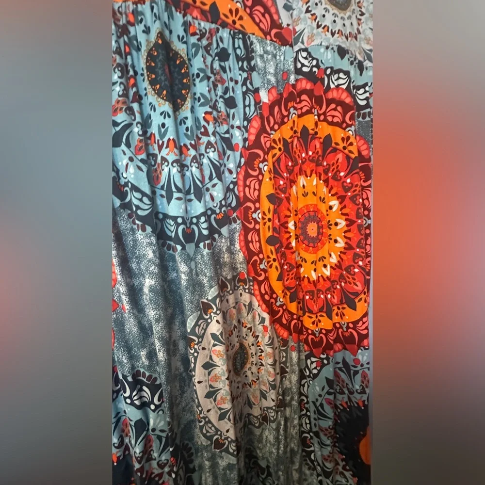 Grecerelle Summer Maxi Round Neck Short Sleeves Pockets Dress Sz 3XL - Picture 5 of 13